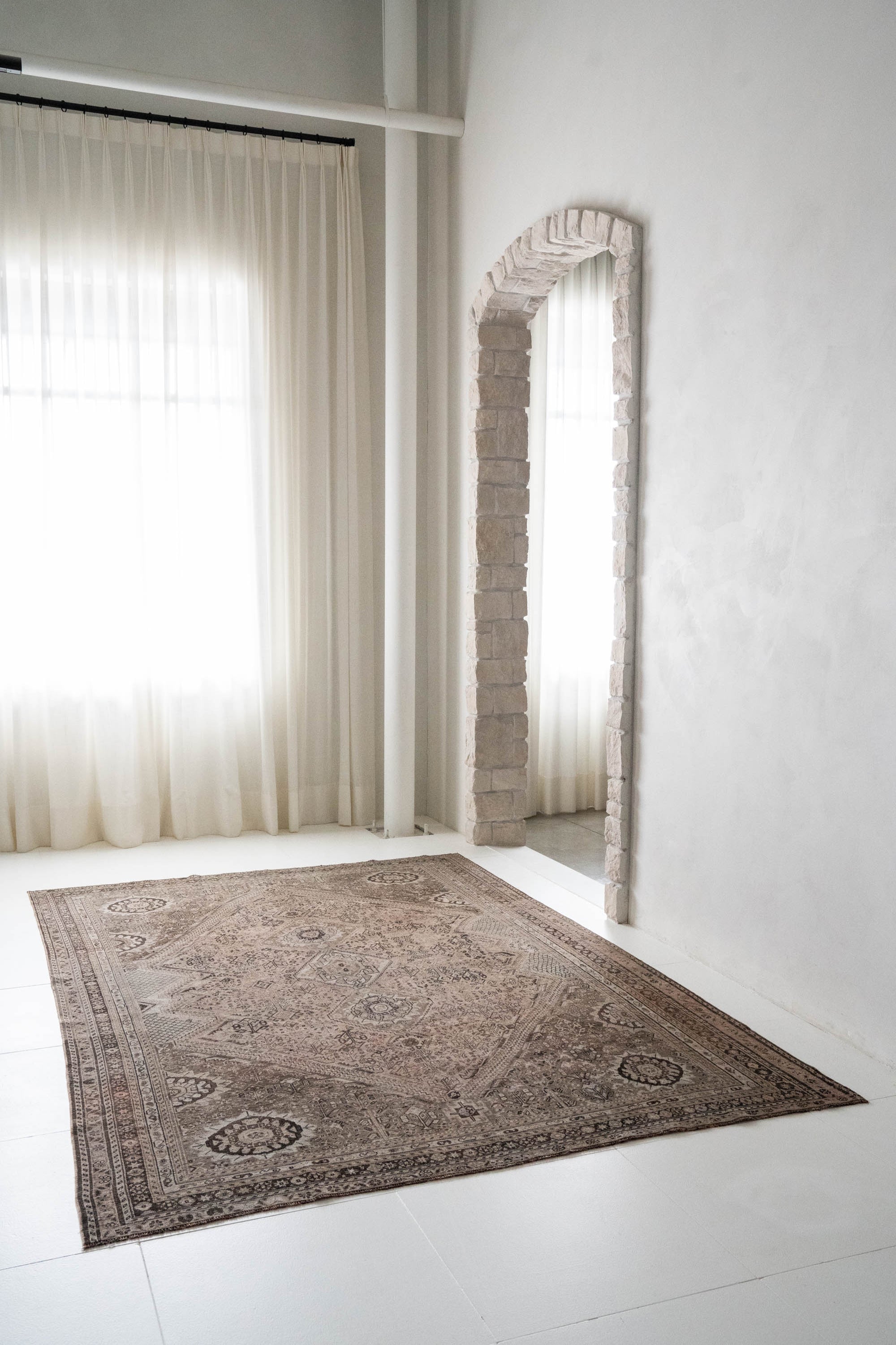 District Loom 1940s Vintage Persian Shiraz Area Rug 6'11" x 10'2"