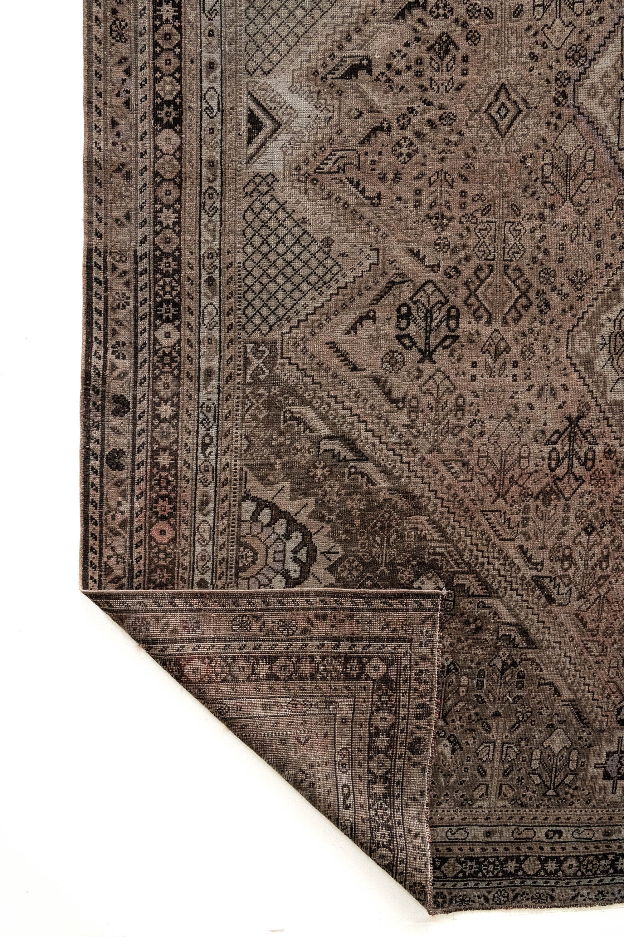 District Loom 1940s Vintage Persian Shiraz Area Rug 6'11" x 10'2"