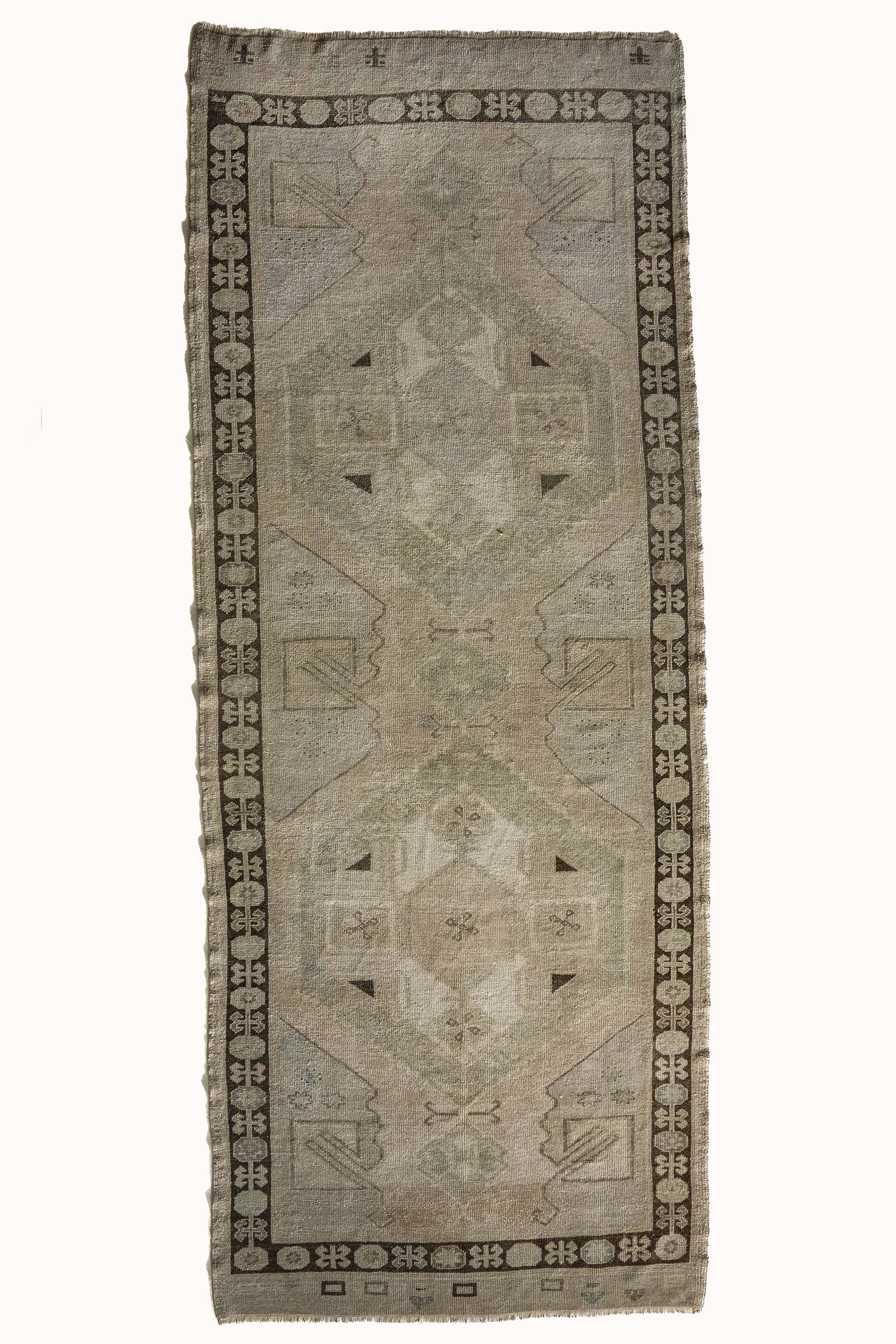 District Loom 1950s Vintage Turkish Kars Wide Runner Rug 4'6" x 11'5"