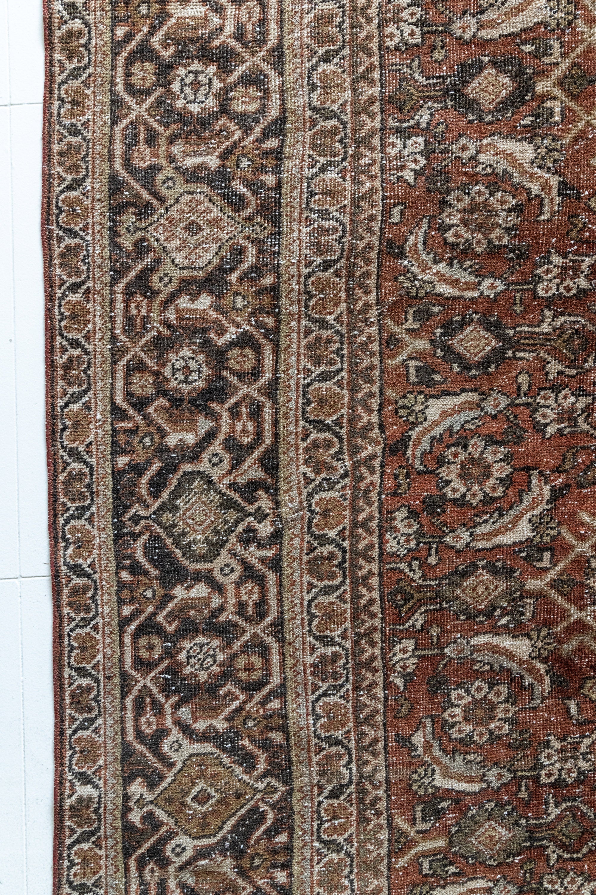District Loom 1930s Vintage Persian Mahal Area Rug 7'7" x 10'4"