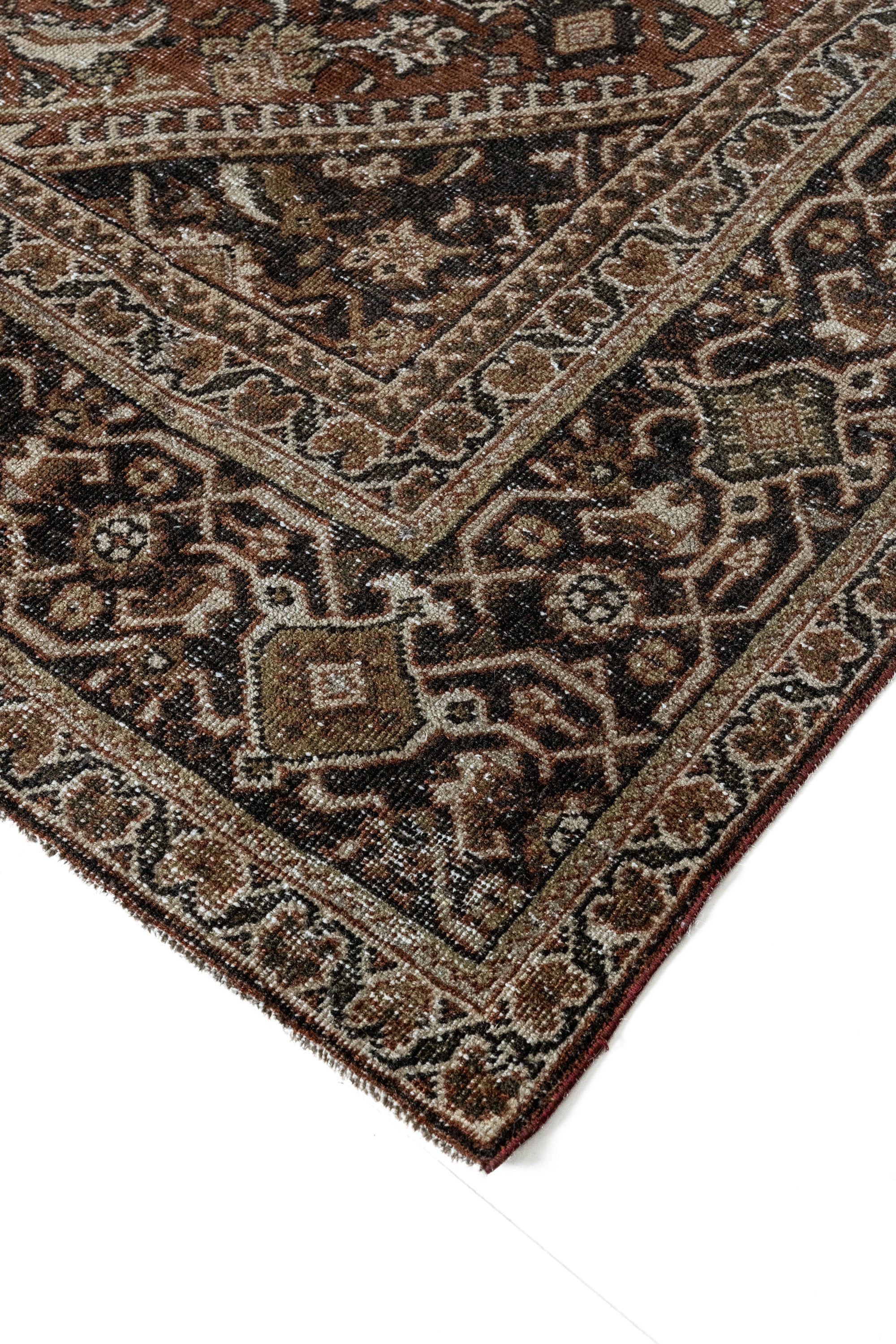 District Loom 1930s Vintage Persian Mahal Area Rug 7'7" x 10'4"