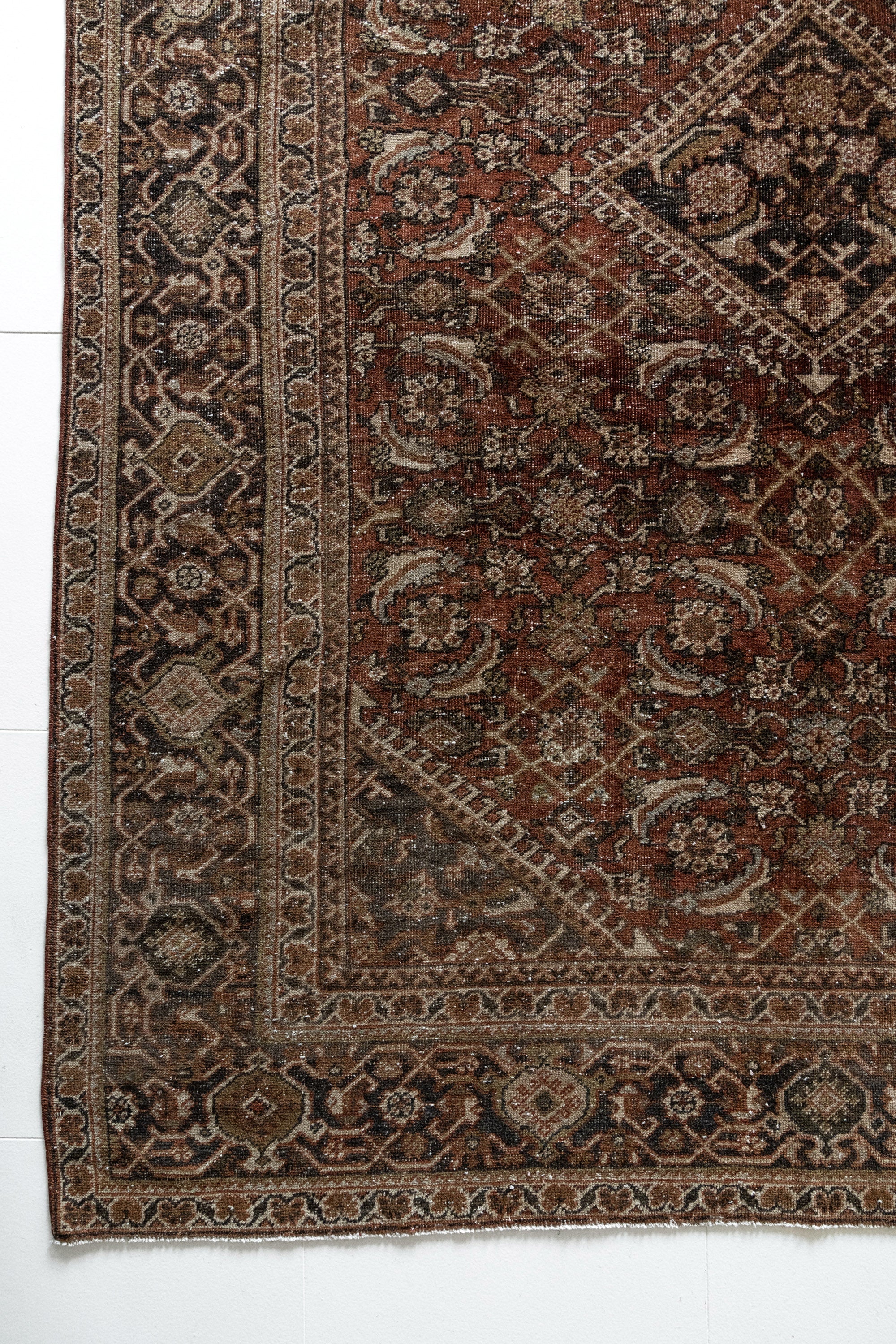 District Loom 1930s Vintage Persian Mahal Area Rug 7'7" x 10'4"