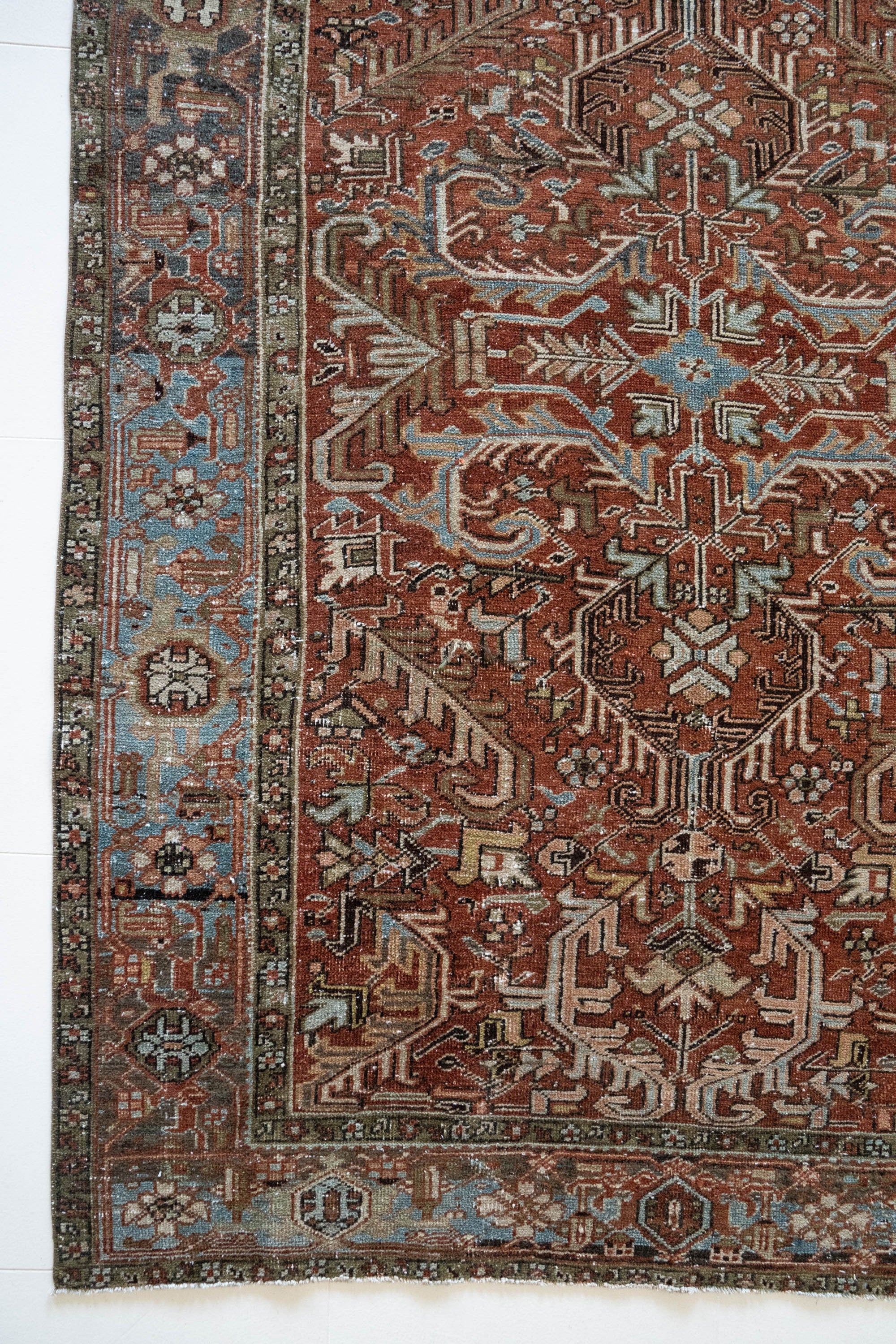District Loom 1940s Vintage Persian Heriz Area Rug 6'4" x 9'3"