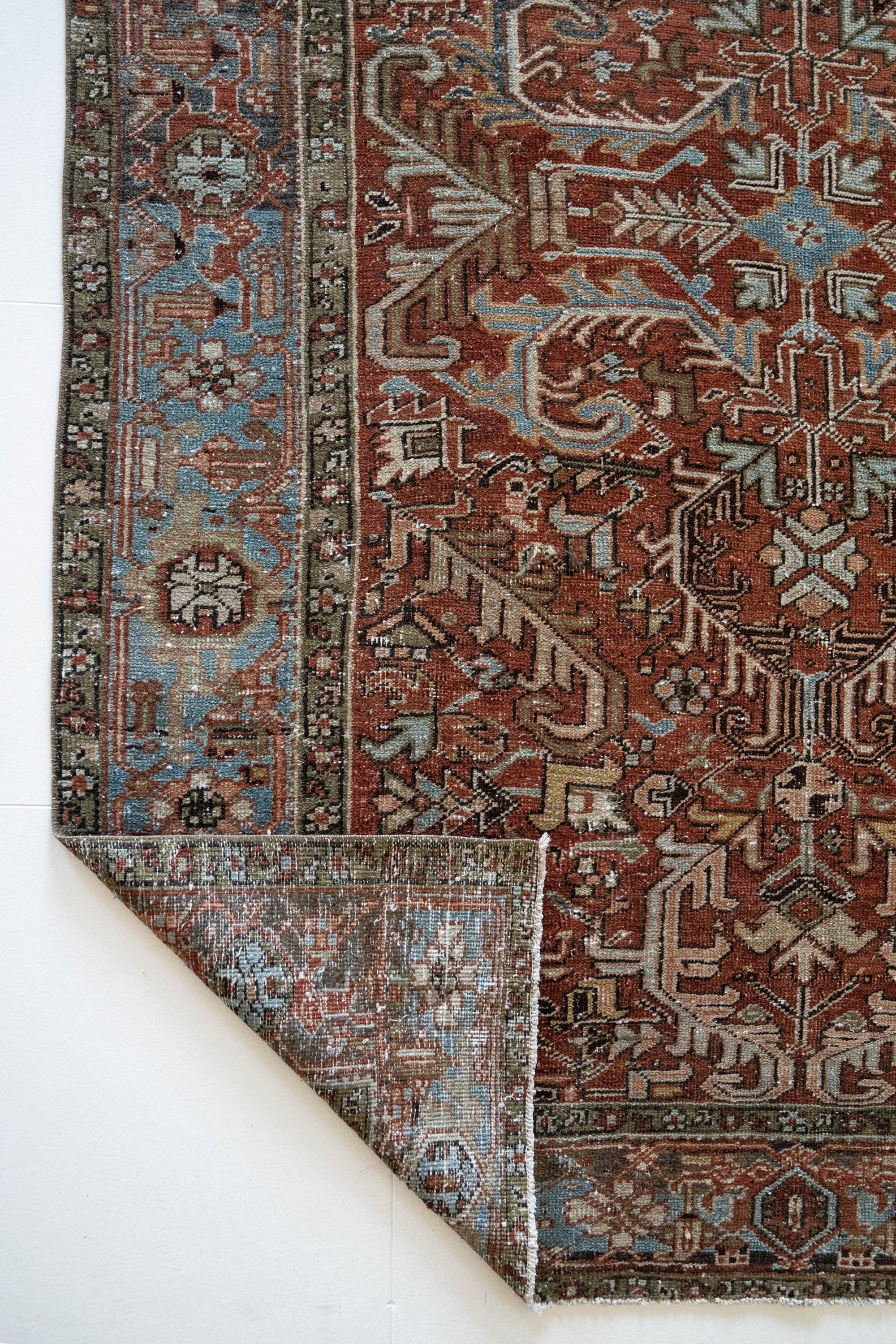 District Loom 1940s Vintage Persian Heriz Area Rug 6'4" x 9'3"