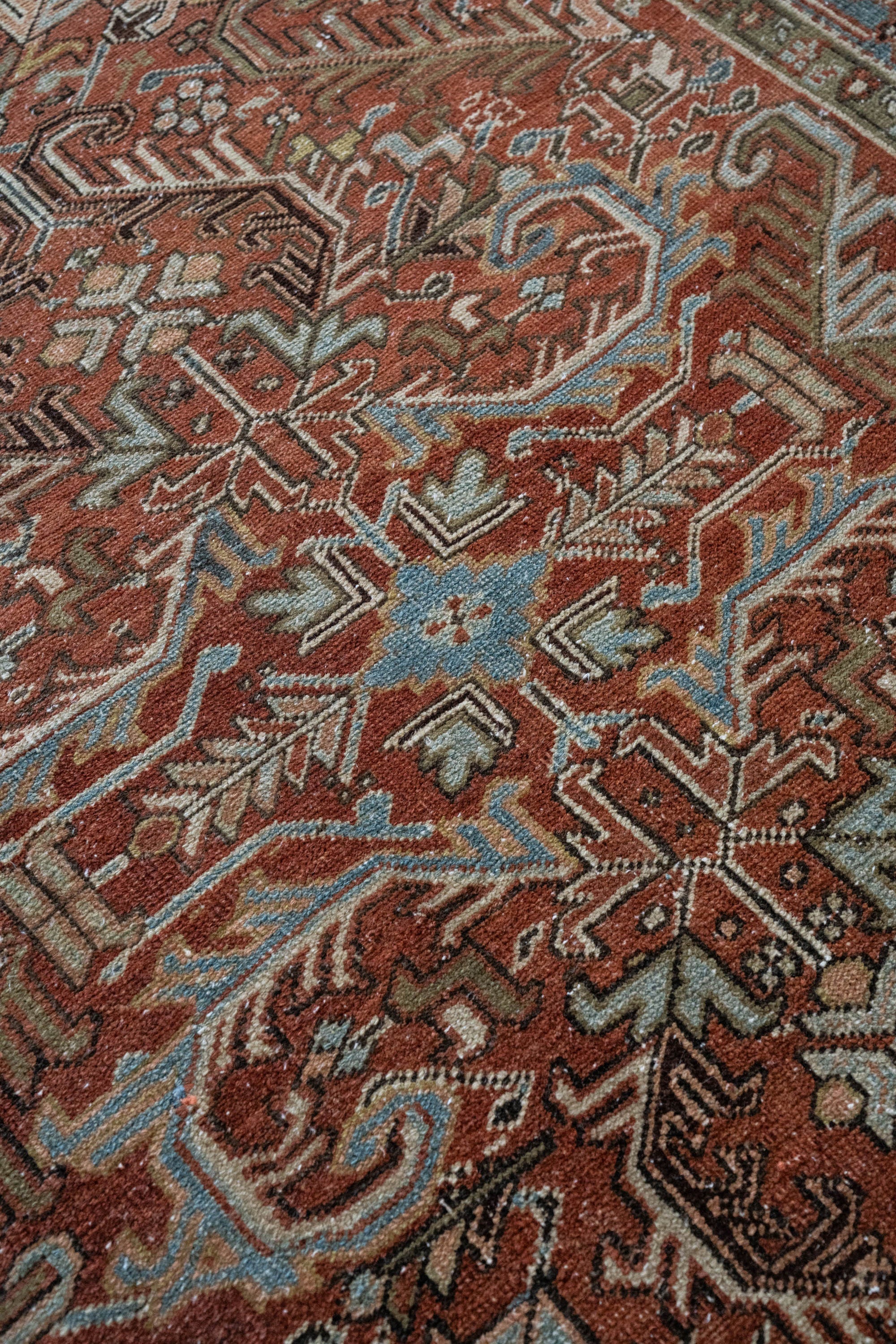 District Loom 1940s Vintage Persian Heriz Area Rug 6'4" x 9'3"