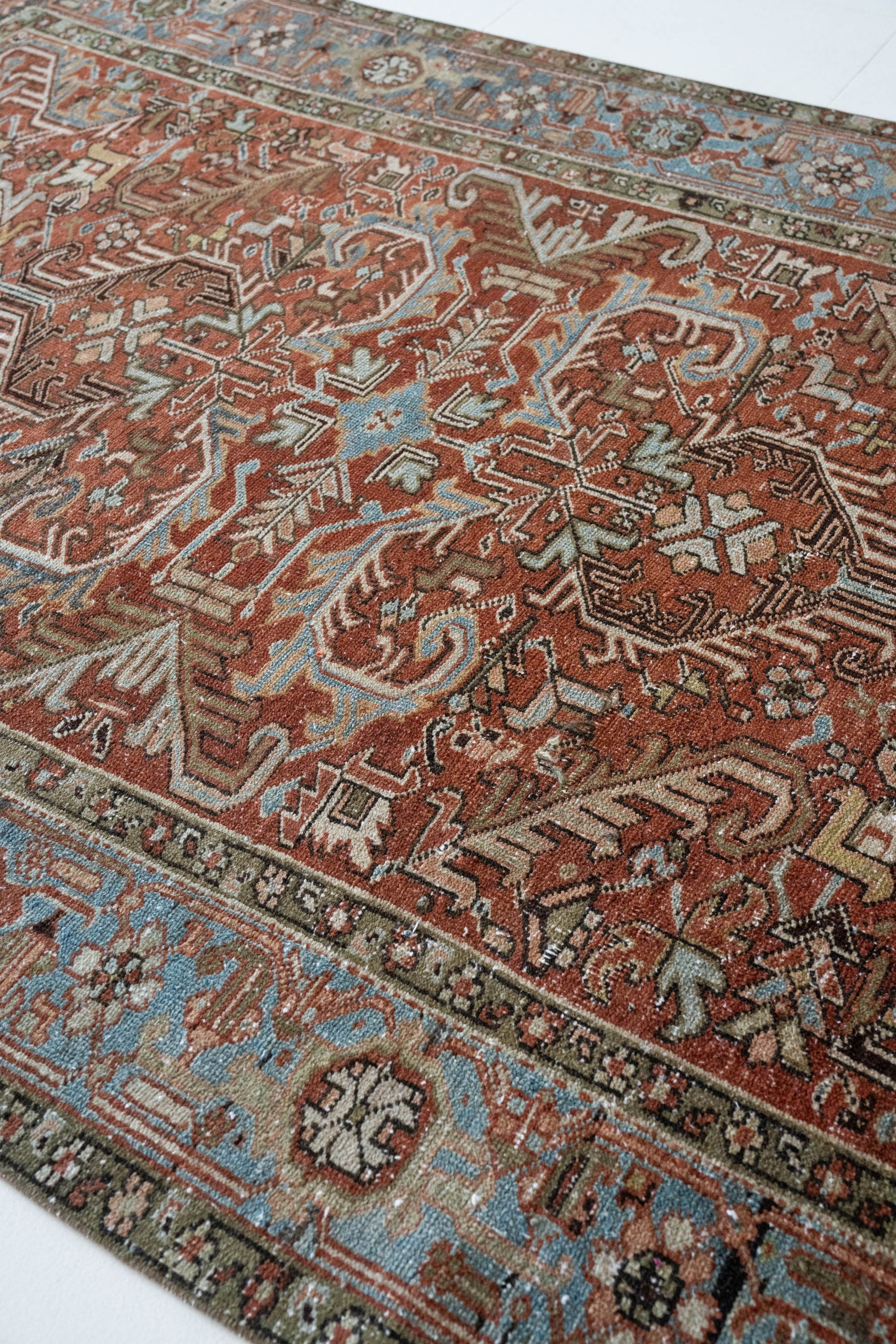 District Loom 1940s Vintage Persian Heriz Area Rug 6'4" x 9'3"