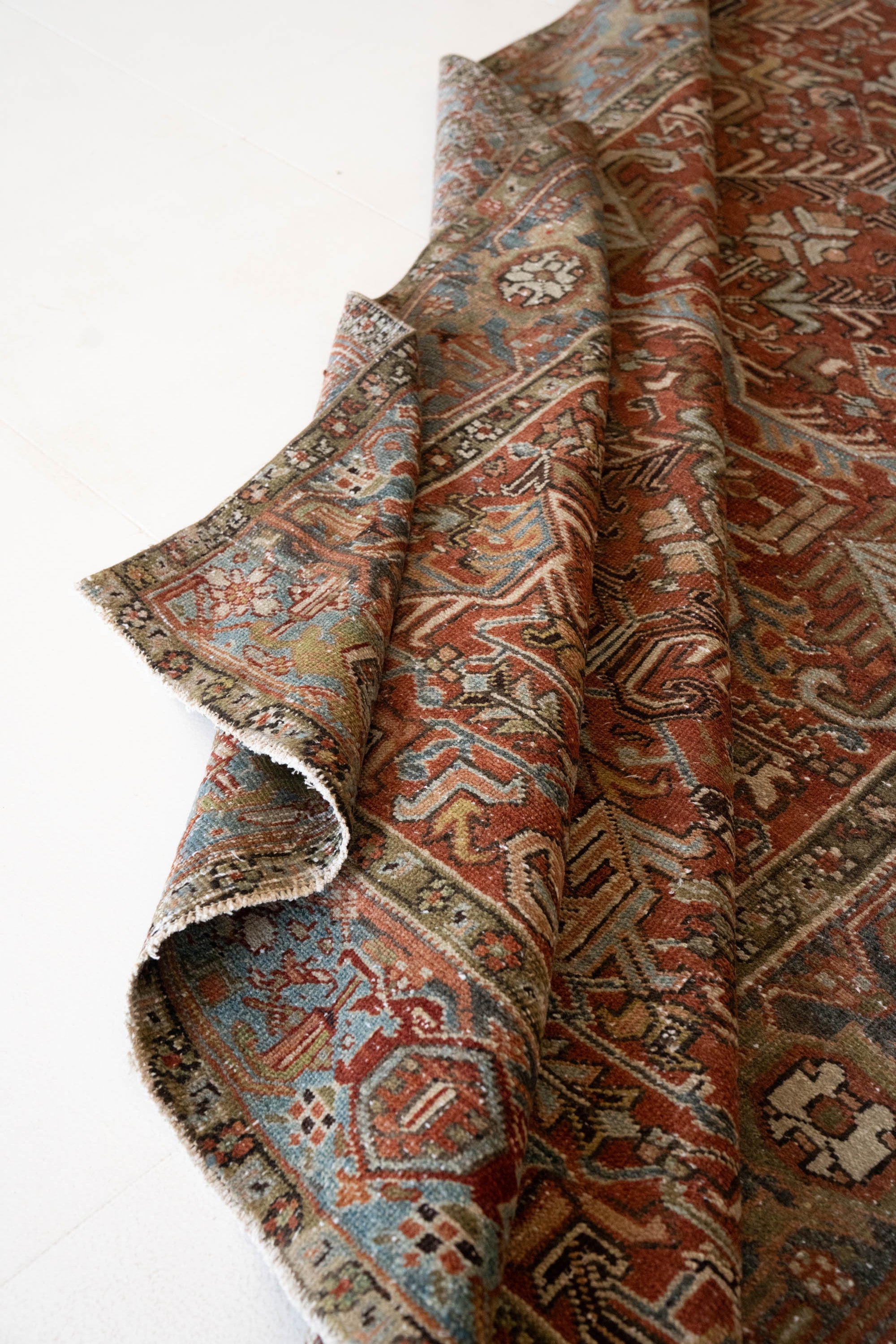 District Loom 1940s Vintage Persian Heriz Area Rug 6'4" x 9'3"