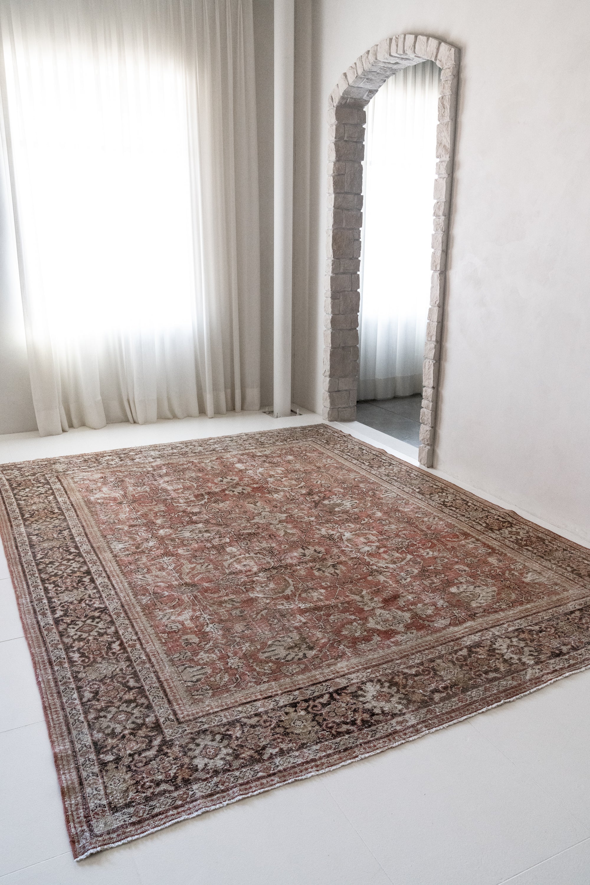 District Loom 1930s Vintage Persian Mahal Area Rug 9'7" x 12'7"