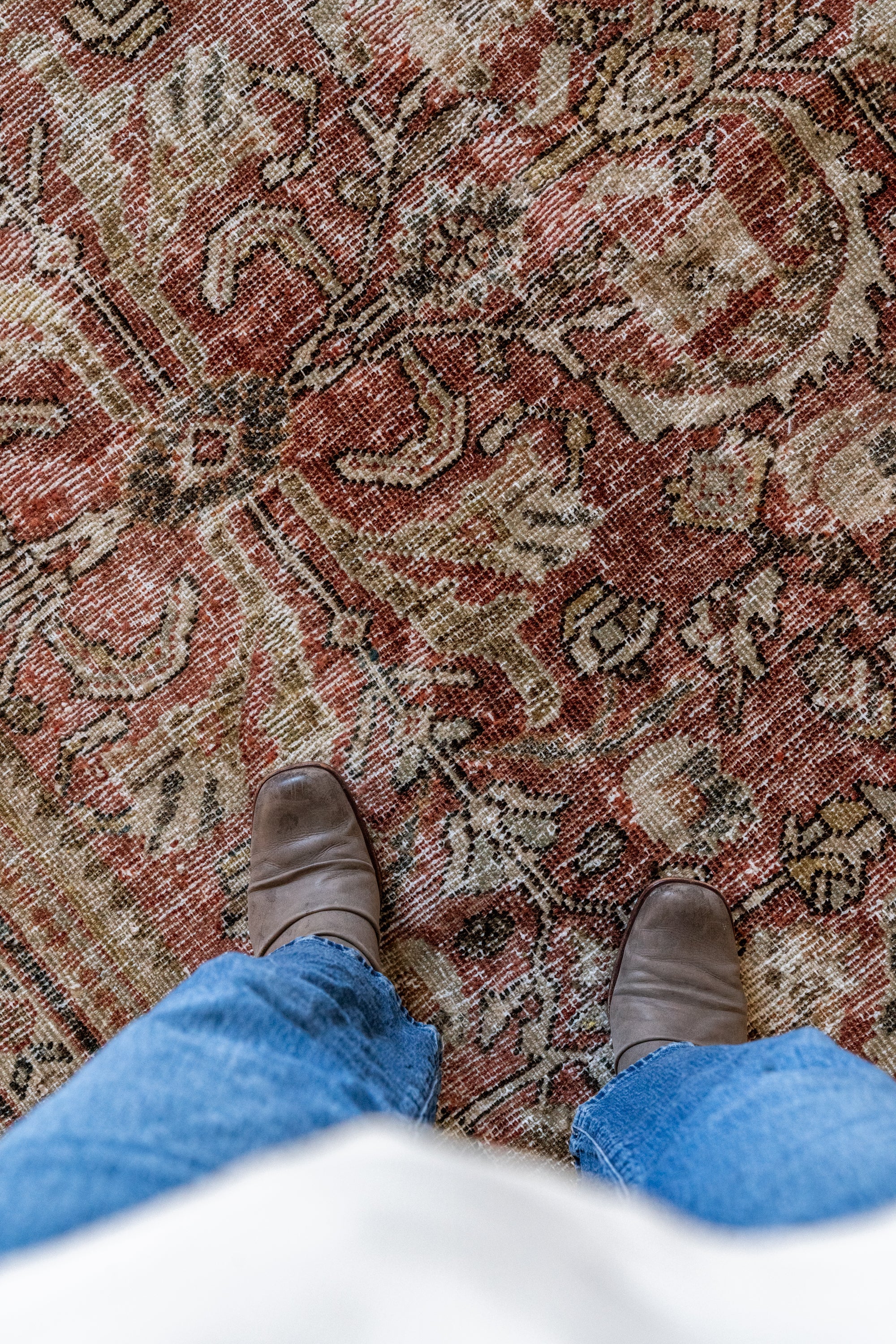 District Loom 1930s Vintage Persian Mahal Area Rug 9'7" x 12'7"