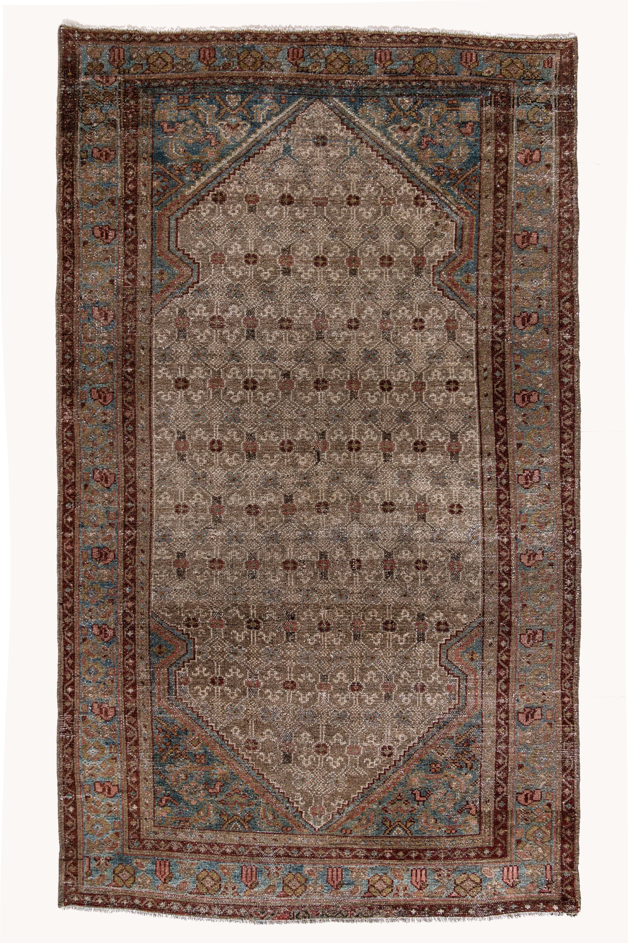 District Loom 1940s Vintage Persian Scatter Rug 4' x 6'9"