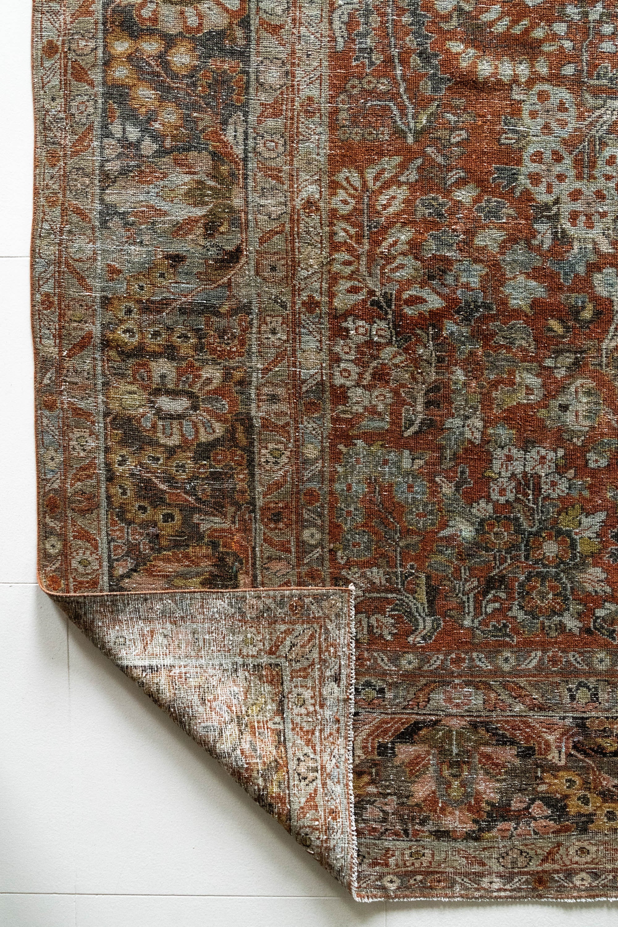 District Loom 1920s Antique Persian Mahal Area Rug 8'8" x 11'5"