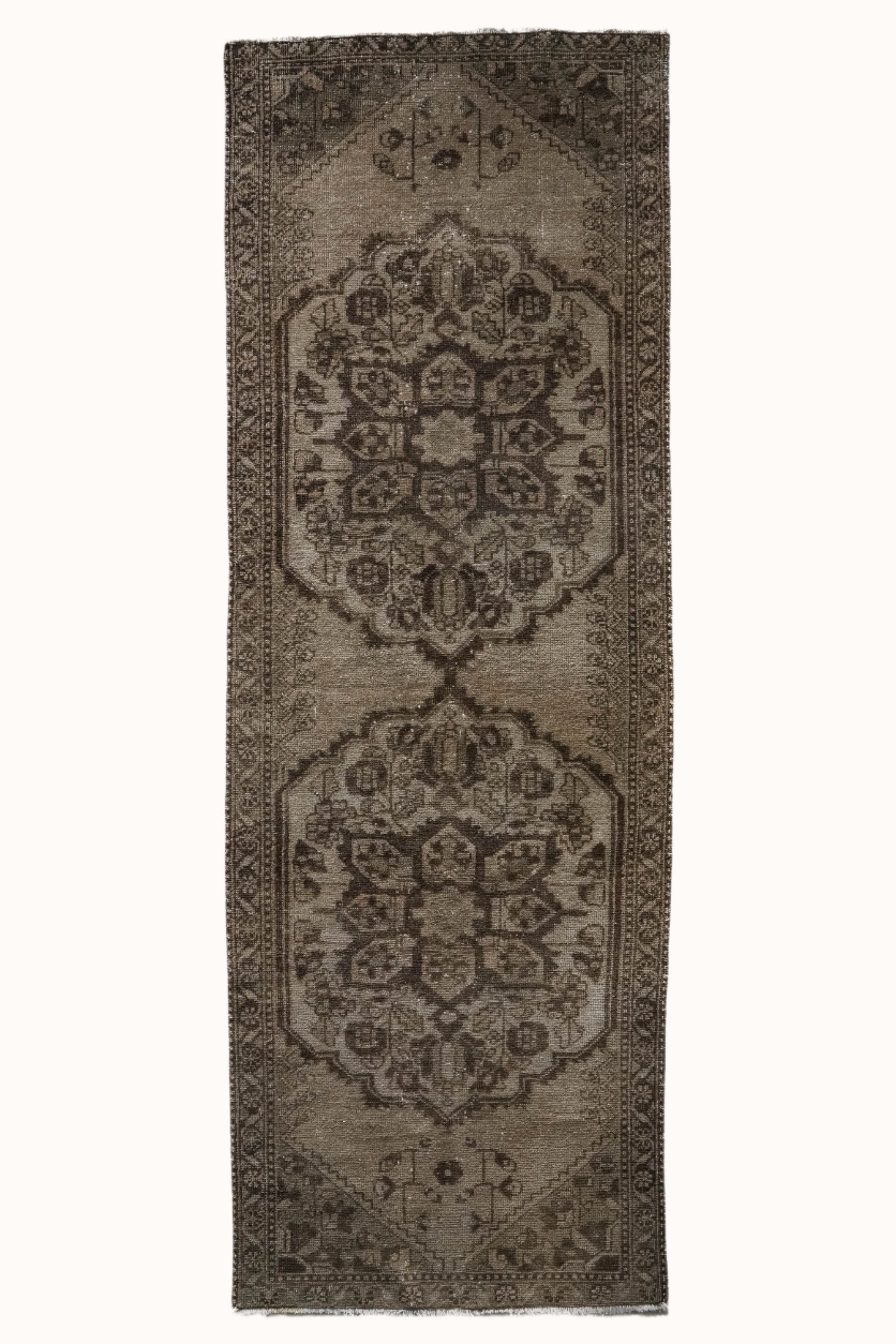 District Loom 1950s Vintage Turkish Runner Rug 3'5" x 9'11"