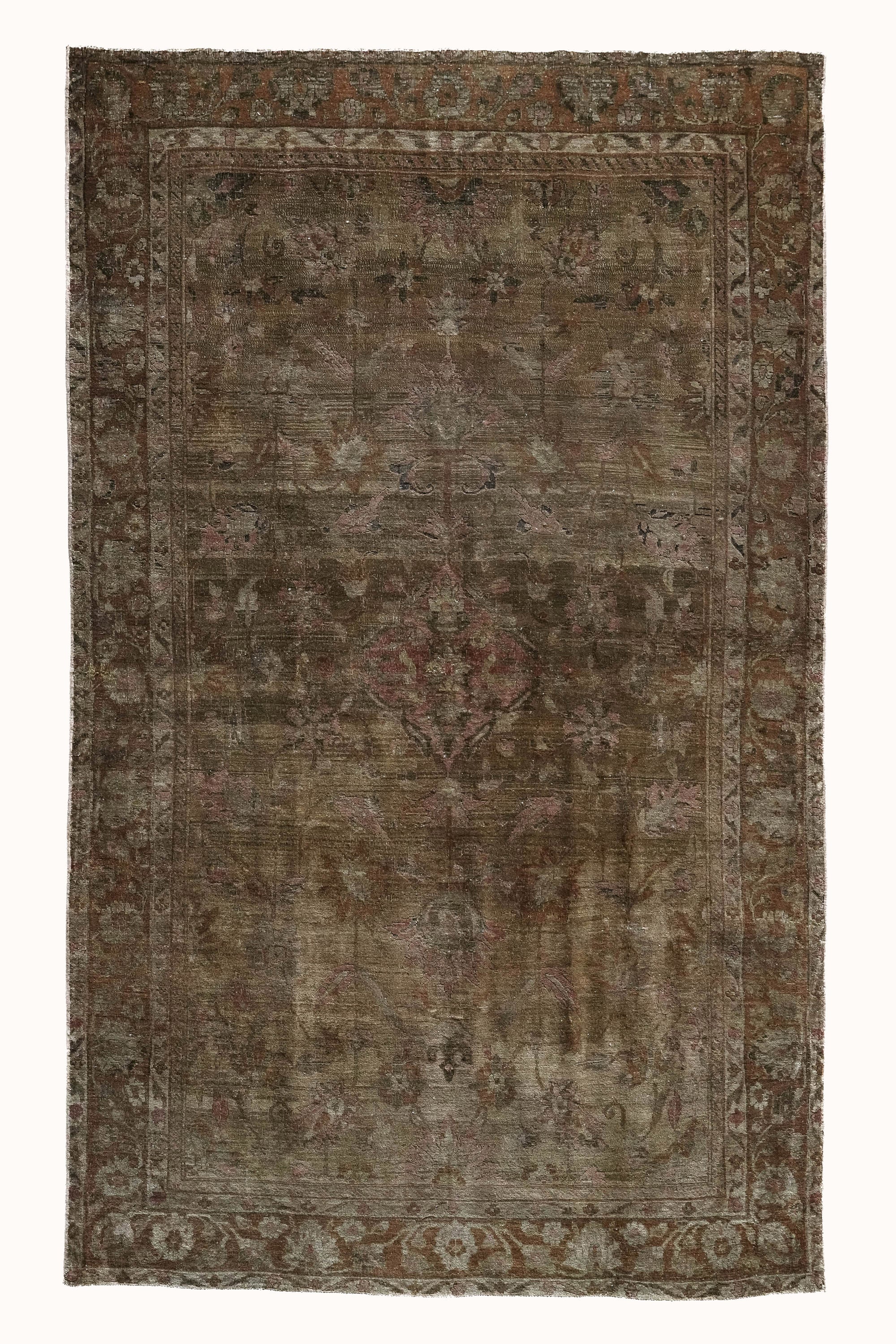 District Loom 1900s Antique Persian Lilihan Scatter Rug 3'11" x 6'5"