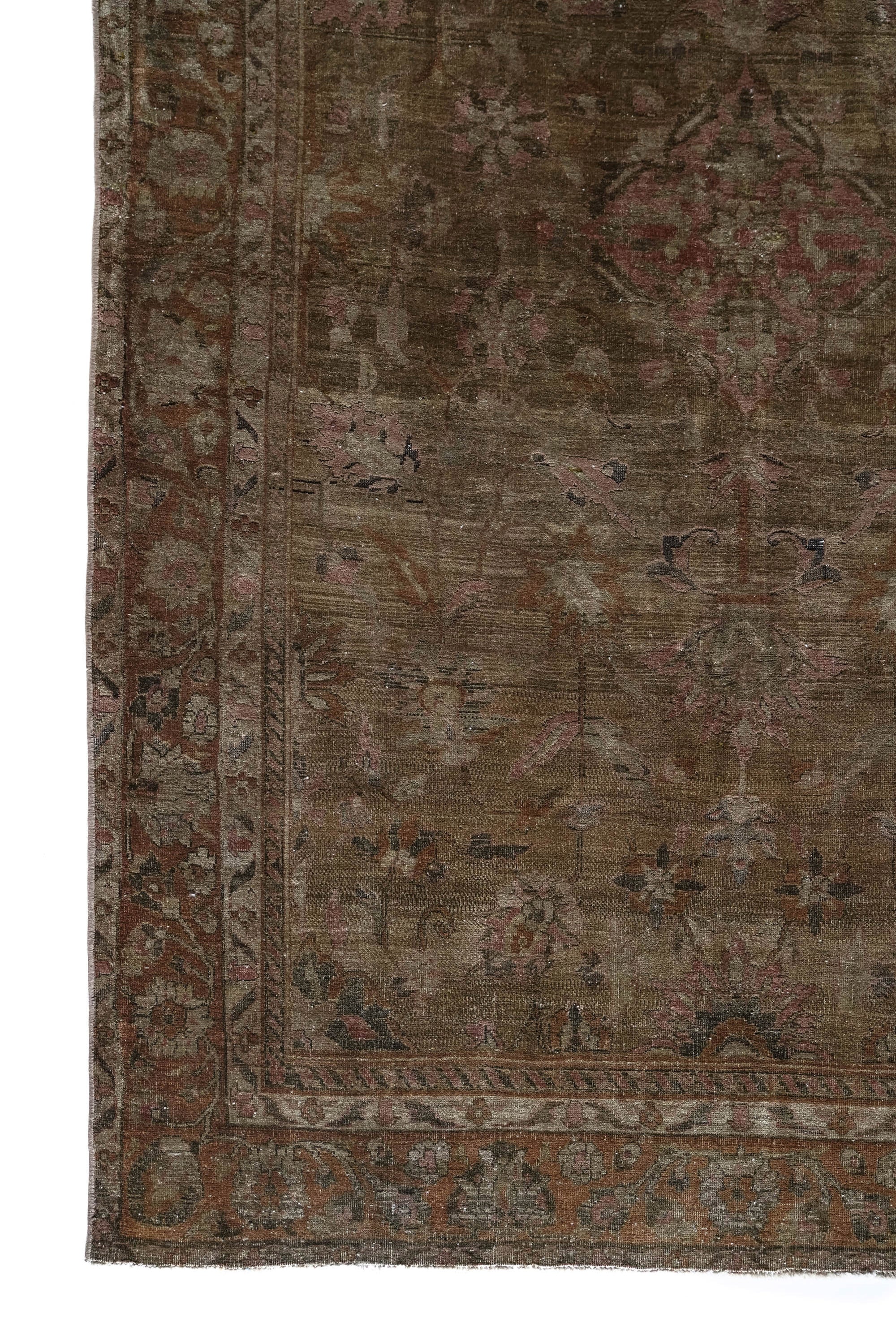 District Loom 1900s Antique Persian Lilihan Scatter Rug 3'11" x 6'5"