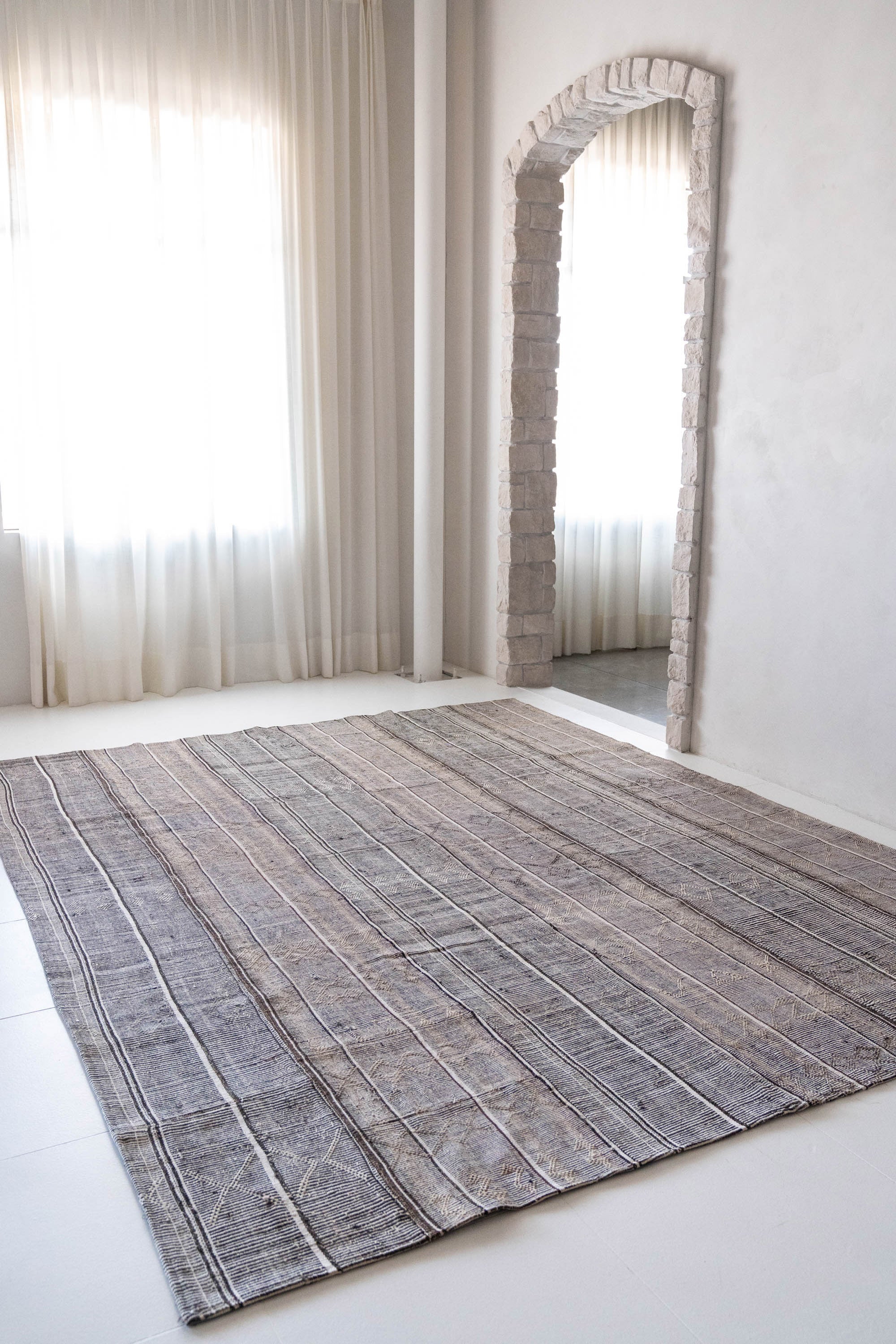District Loom 1960s Vintage Turkish Kilim Area Rug 9'2" x 11'10"