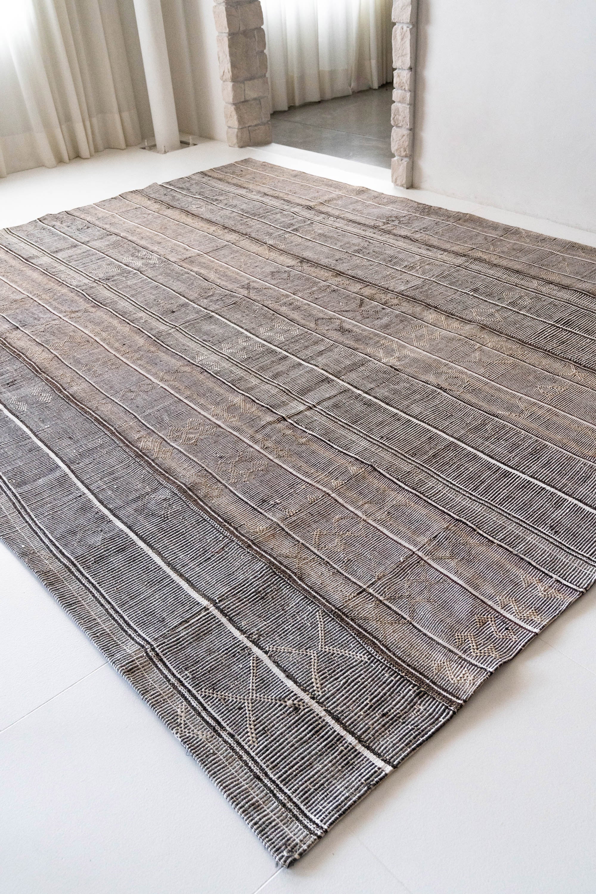 District Loom 1960s Vintage Turkish Kilim Area Rug 9'2" x 11'10"