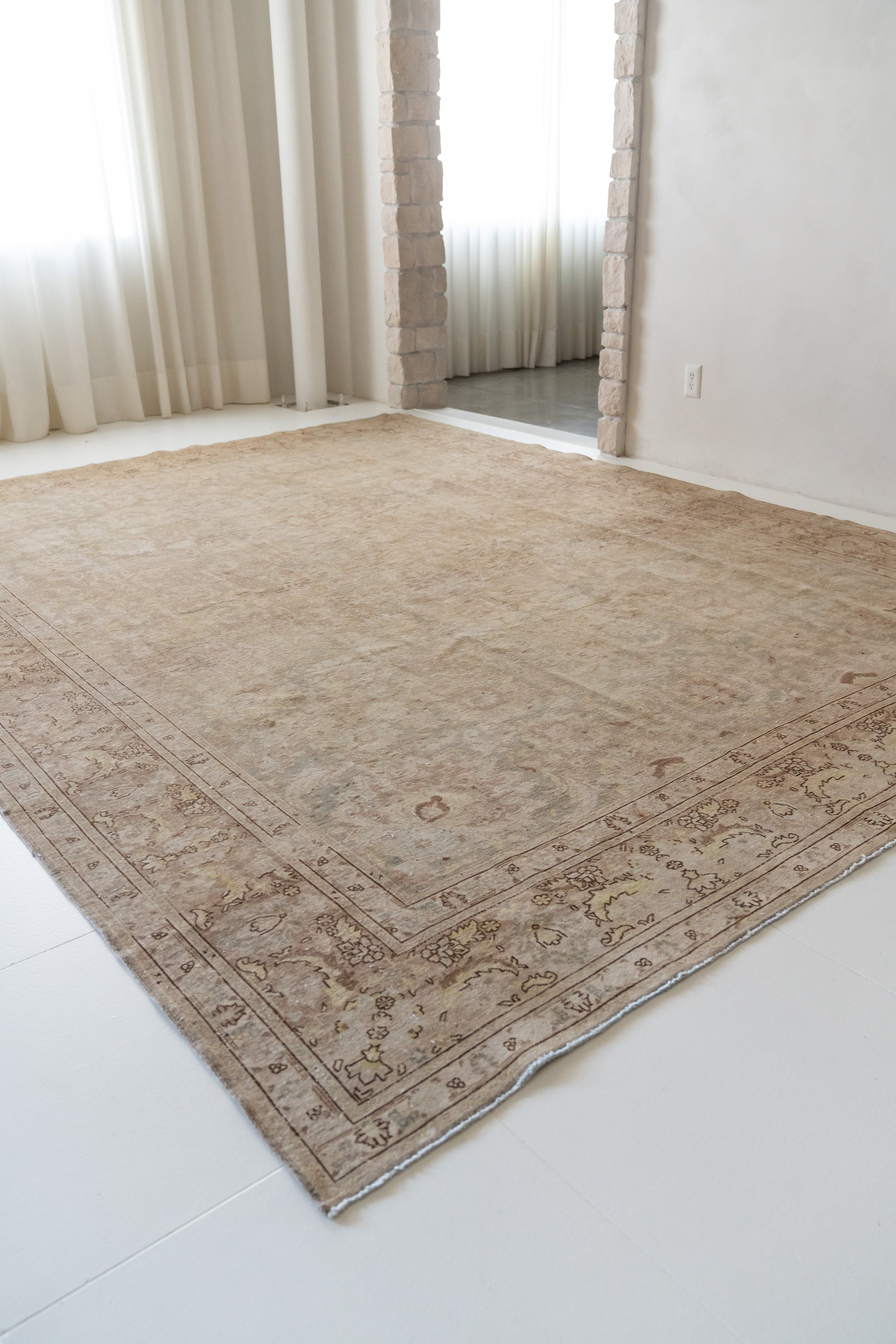 District Loom 1920s Antique Persian Tabriz Area Rug 9'5" x 12'9"