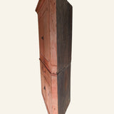 Antique 1790s Late 18th Century Early American Primitive Corner Cupboard with Original Red Milk Paint
