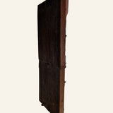 Antique 1790s Late 18th Century Early American Primitive Corner Cupboard with Original Red Milk Paint