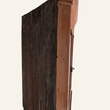 Antique 1790s Late 18th Century Early American Primitive Corner Cupboard with Original Red Milk Paint