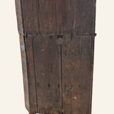 Antique 1790s Late 18th Century Early American Primitive Corner Cupboard with Original Red Milk Paint