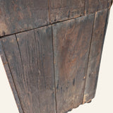 Antique 1790s Late 18th Century Early American Primitive Corner Cupboard with Original Red Milk Paint