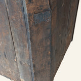 Antique 1790s Late 18th Century Early American Primitive Corner Cupboard with Original Red Milk Paint