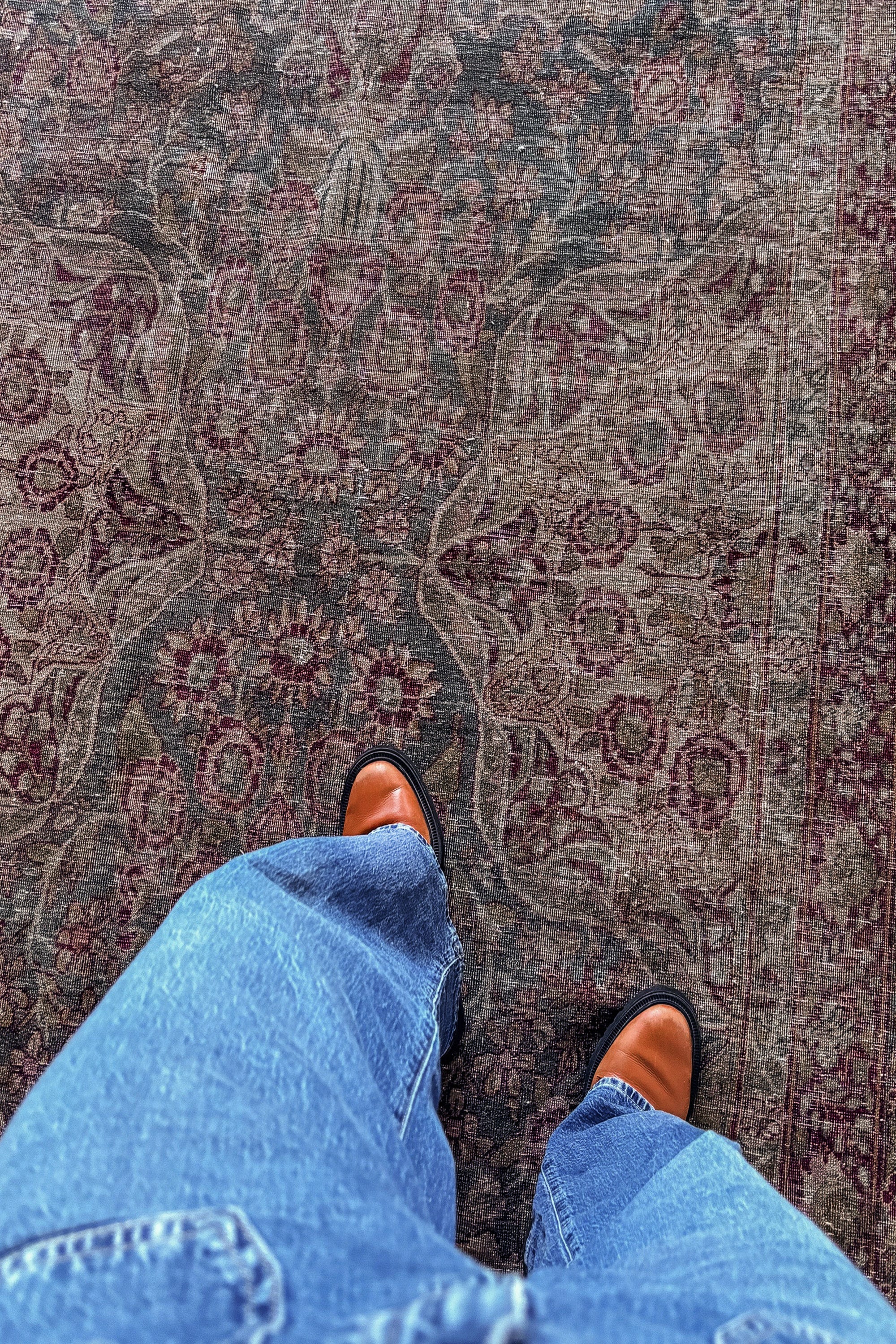 District Loom 1920s Antique Persian Kerman Area Rug 10' x 15'7"
