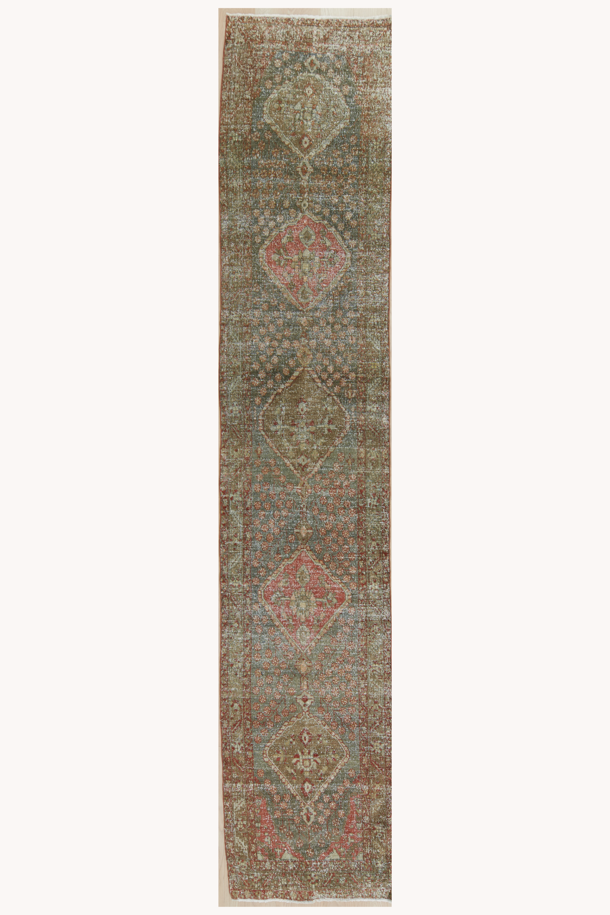 District Loom 1930s Vintage Persian Heriz Karaja Runner Rug 2'10" x 14'8"