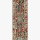 District Loom 1920s Antique Persian Hamadan Runner Rug with Tree of Life Motif 3'7" x 13'1"