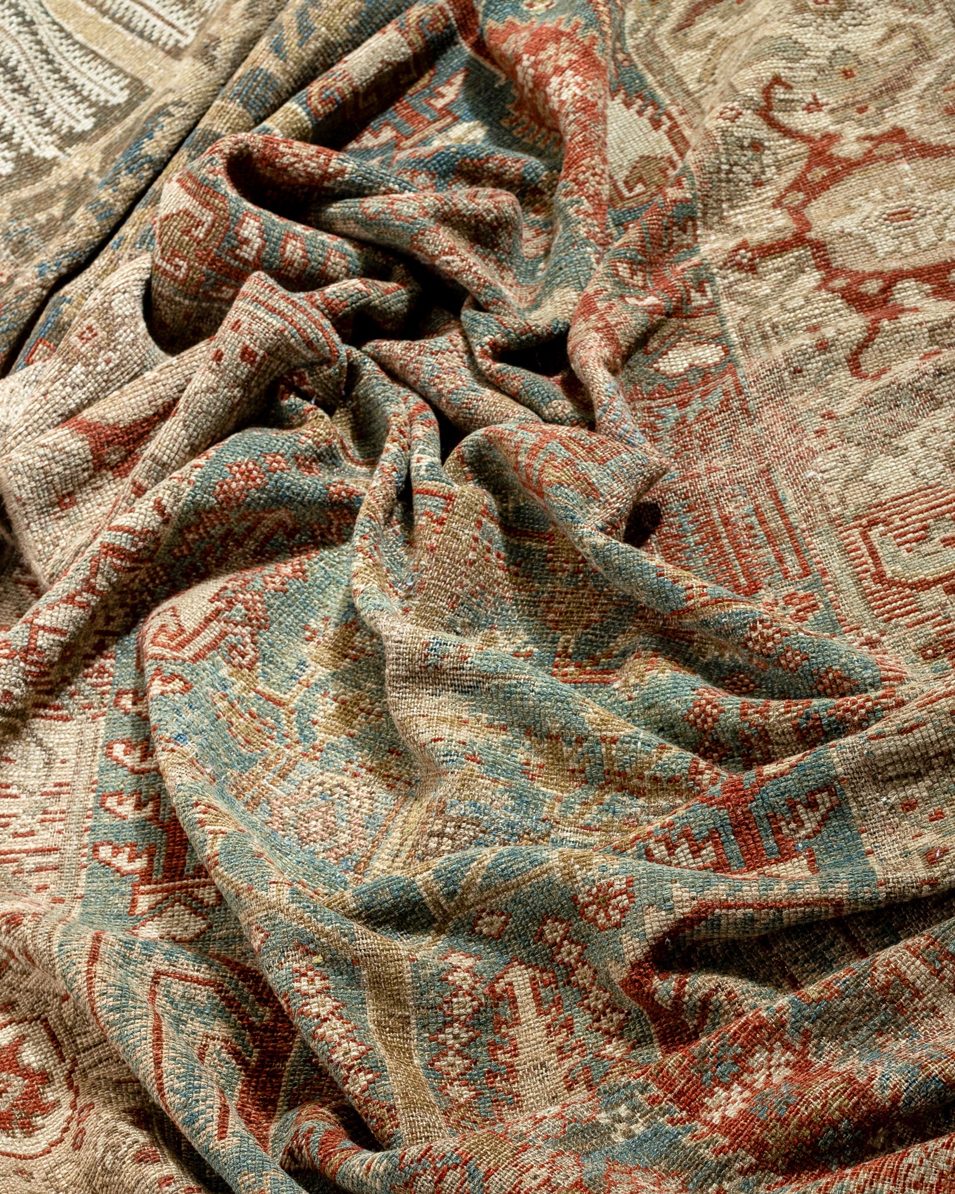 District Loom 1920s Antique Persian Hamadan Runner Rug with Tree of Life Motif 3'7" x 13'1"