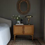 Pair of Vintage Henning Kjærnulf-Attributed Quartersawn White Oak Cabinets/Nightstands with Original Brass Pulls