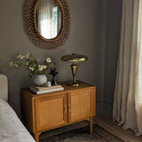 Pair of Vintage Henning Kjærnulf-Attributed Quartersawn White Oak Cabinets/Nightstands with Original Brass Pulls