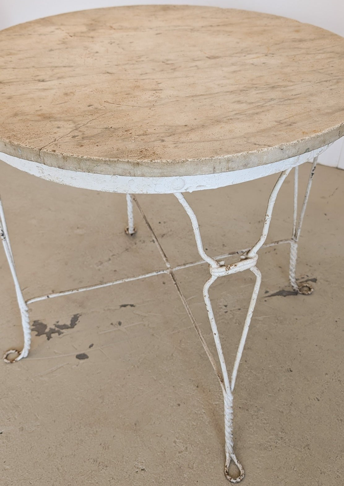 Antique Marble-Top Ice Cream Parlor Table