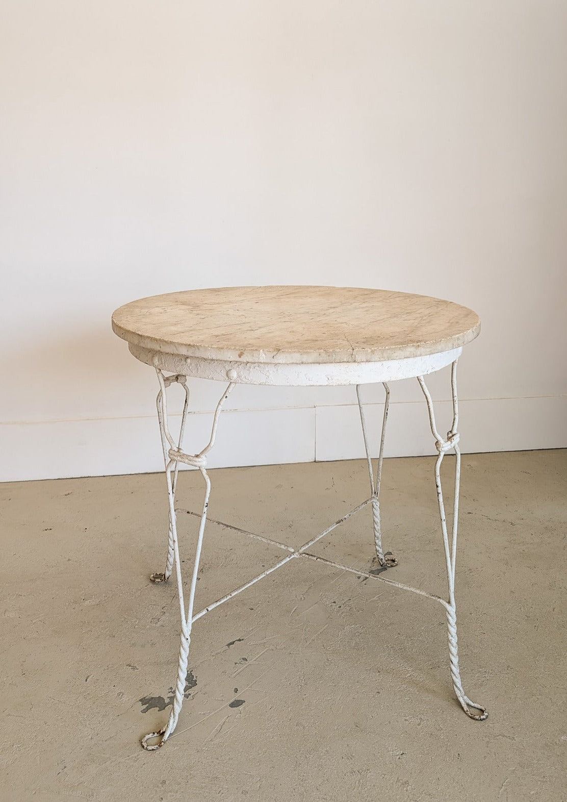 Antique Marble-Top Ice Cream Parlor Table