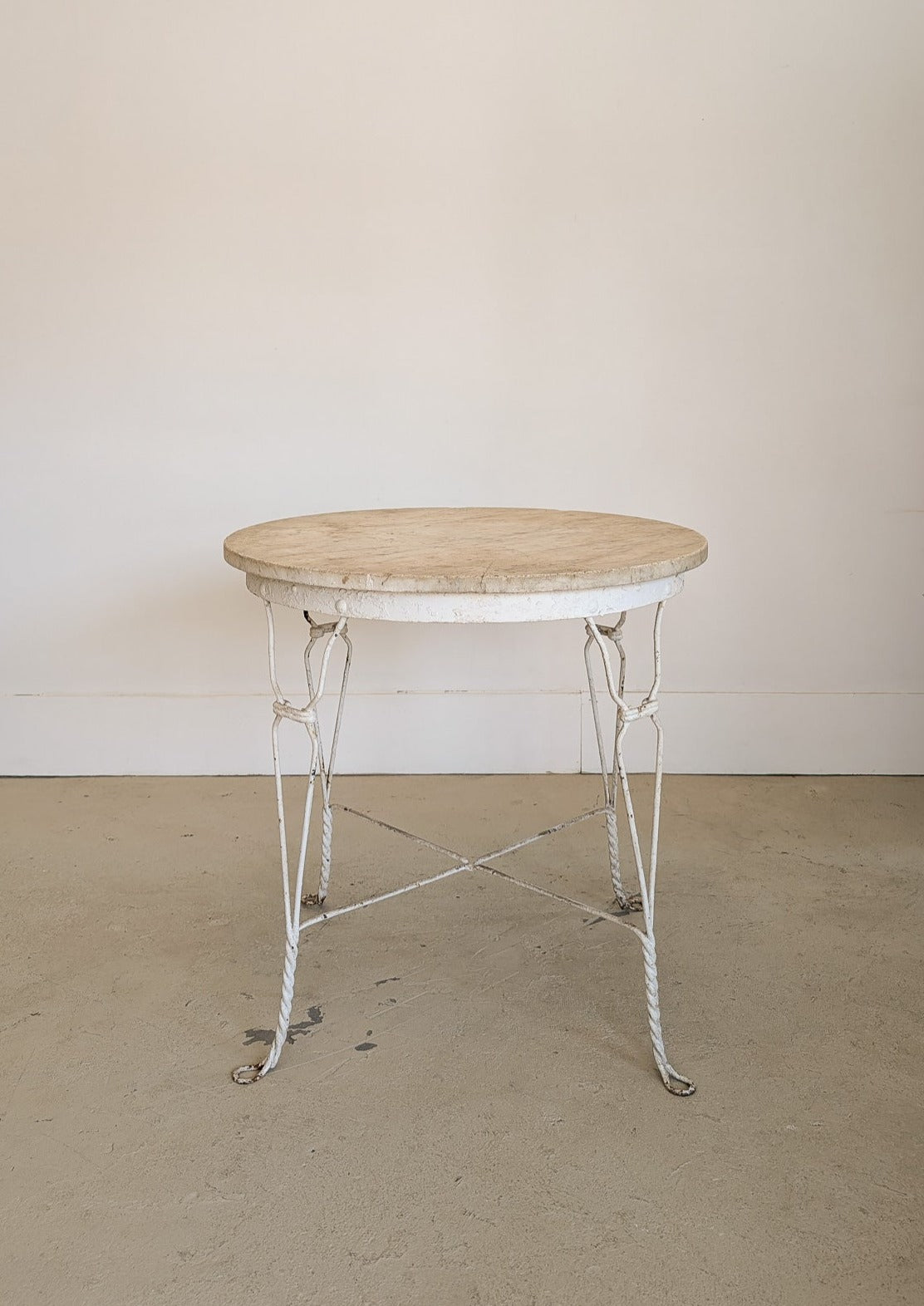 Antique Marble-Top Ice Cream Parlor Table