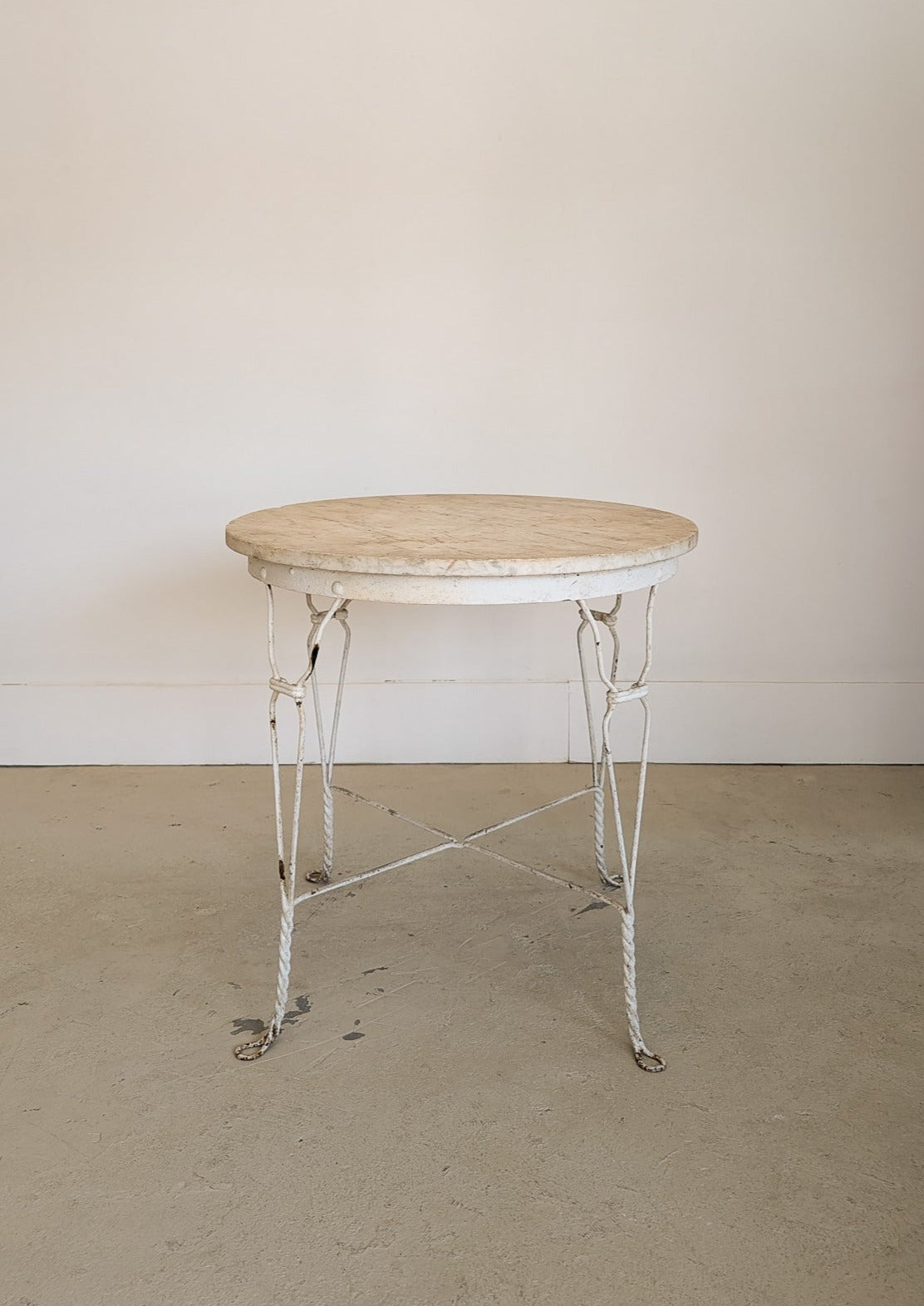 Antique Marble-Top Ice Cream Parlor Table