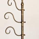 Heavy Adjustable Vintage Thonet-Style Brass Coat Rack with Hat Hook