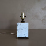 Petite Vintage Carrara Marble Lamp with Brass Ball Feet