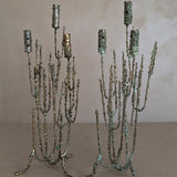 Rare 1967 Curtis Jeré Brutalist Candelabra with Faux Verdigris Finish