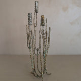 Rare 1967 Curtis Jeré Brutalist Candelabra with Faux Verdigris Finish