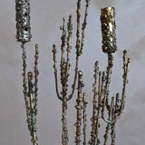 Rare 1967 Curtis Jeré Brutalist Candelabra with Faux Verdigris Finish