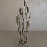 Rare 1967 Curtis Jeré Brutalist Candelabra with Faux Verdigris Finish