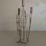 Rare 1967 Curtis Jeré Brutalist Candelabra with Faux Verdigris Finish