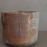 Vintage Signed Textured Neutral Pottery Planter