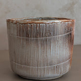 Vintage Signed Textured Neutral Pottery Planter