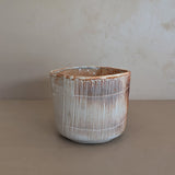 Vintage Signed Textured Neutral Pottery Planter