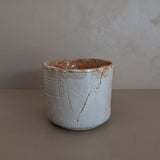 Vintage Signed Textured Neutral Pottery Planter