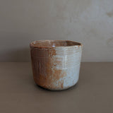 Vintage Signed Textured Neutral Pottery Planter