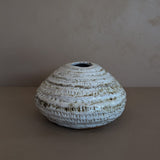 Vintage Signed 1988 Studio Pottery Neutral Textured Vase